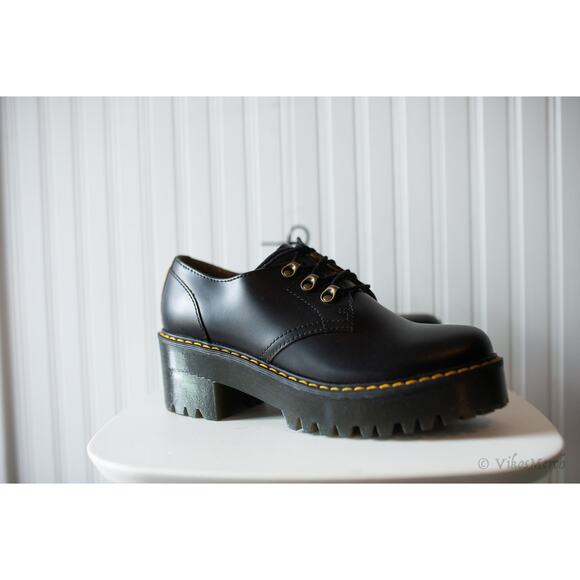 Dr. Marten LEONA LO VINTAGE SMOOTH LEATHER HEELED SHOES 9 Ladies - Picture 4 of 6